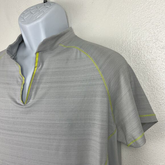 Sunice Polo Shirt Men Extra Large Grey Short Sleeve Stretch Activewear V-Neck - Picture 7 of 11